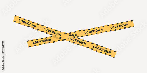 Cute lockdown tape collage element vector