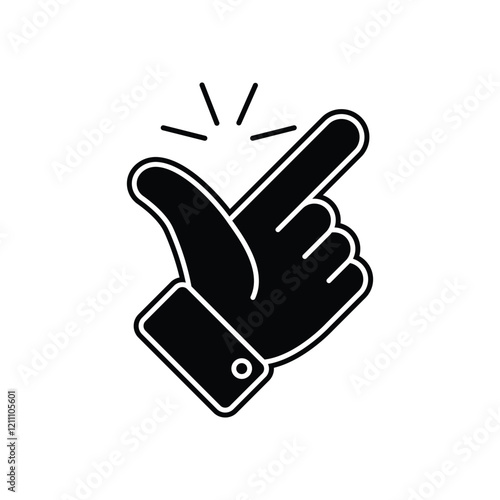 It’s simple - finger snap icon in flat style. Easy icon. Finger snapping click flick hand gesture sign - stock vector