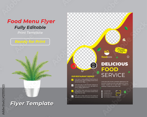 Food menu flyer template layout