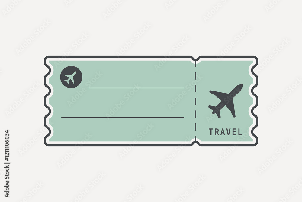 Pastel plane ticket vector Pastel plane ticket vector