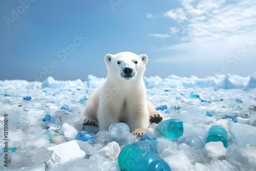 Polar Bear Cub Sits Amidst ...
