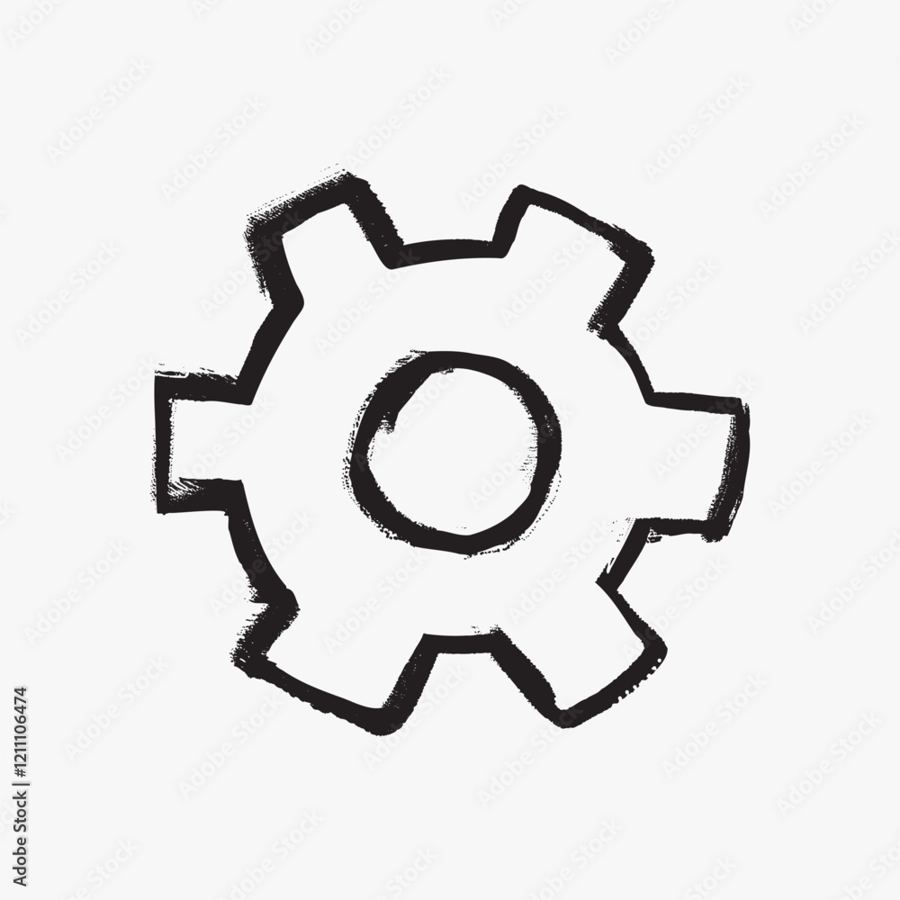 Cogwheel gear business doodle illustration vector Cogwheel gear business doodle illustration vector