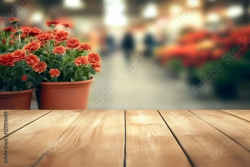 Potted Orange Chrysanthemum...