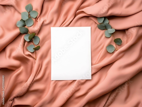Blank Card Mockup on Peach ...