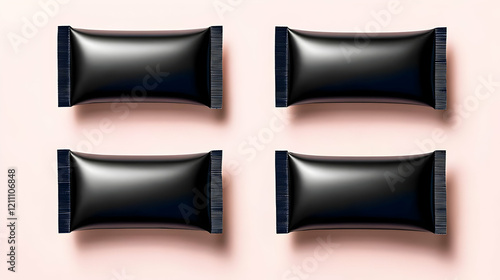 Four Black Sachet Packaging...