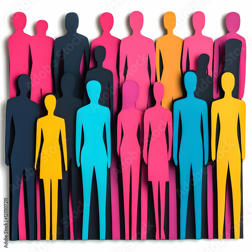 Colorful Paper Cutout Figur...
