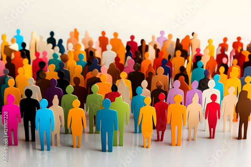 Colorful Crowd of Paper Peo...