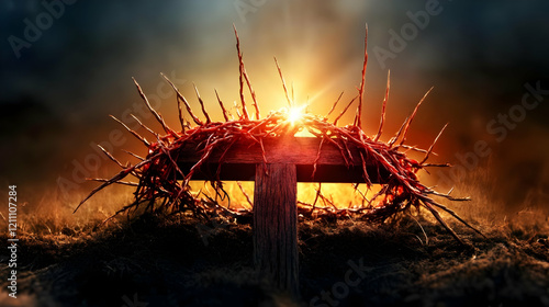 Crown of Thorns Rests on Wo...
