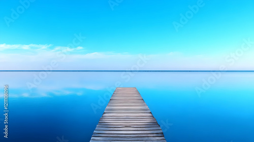 Wooden Pier Stretches into ...