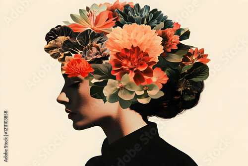 Woman with a Colorful Flora...