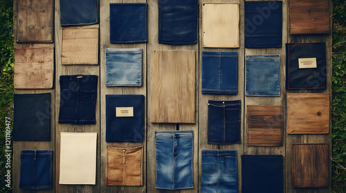 Denim and Wood Swatches Arr...