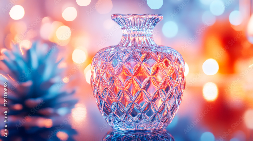Close-up of Sparkling Crystal Decor with Warm Glow Close-up of Sparkling Crystal Decor with Warm Glow