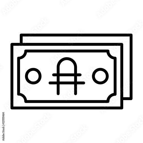 Argentine Peso Note Outline Style Icon