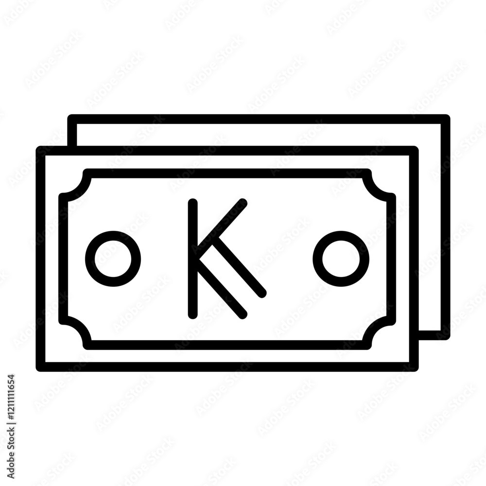 Kenyan Shilling Note Outline Style Icon Kenyan Shilling Note Outline Style Icon