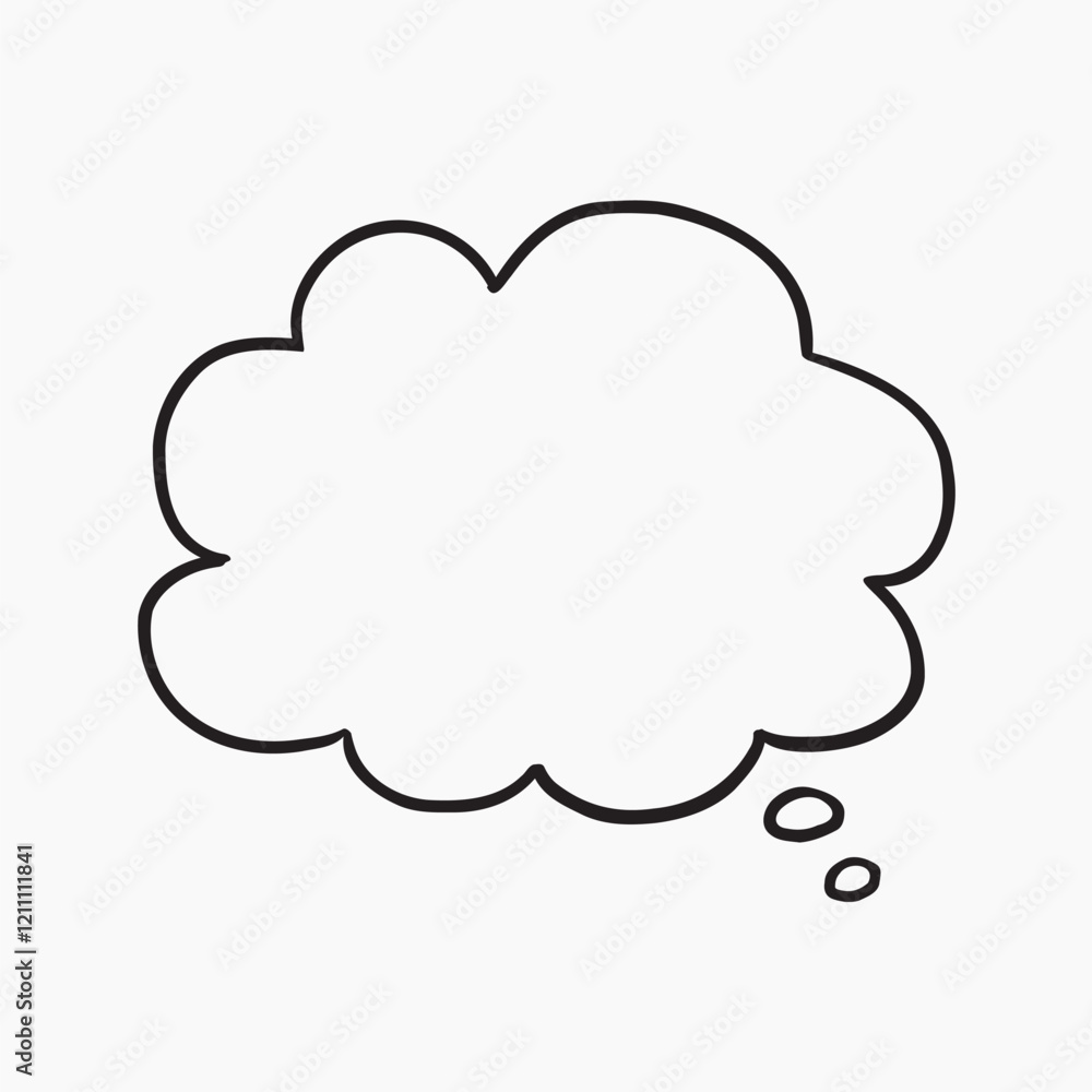 Cloud-shaped thought bubble illustration vector Cloud-shaped thought bubble illustration vector