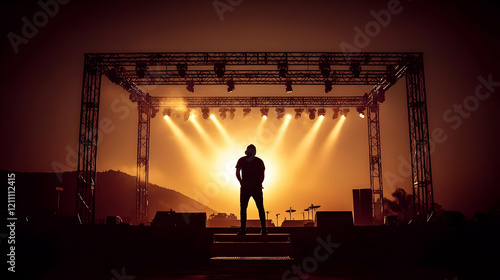 Silhouetted Performer Stand...
