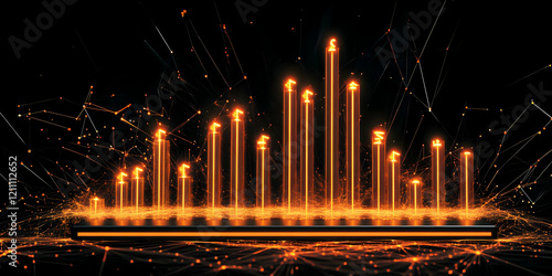 3D Abstract Glowing Orange ...