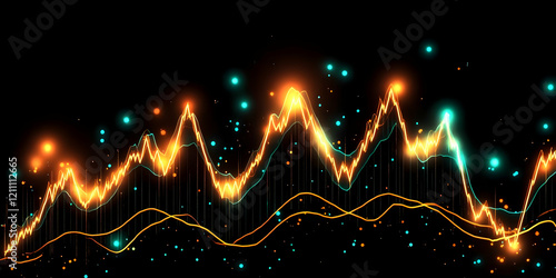 Glowing Lines Chart Illustr...