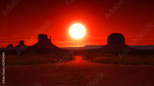 Red Desert Landscape Shows ...