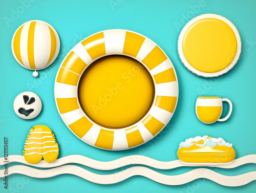 3D Summer Vacation Illustra...