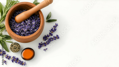 Lavender Flowers in Mortar ...