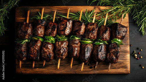 Grilled Meat Skewers with R...