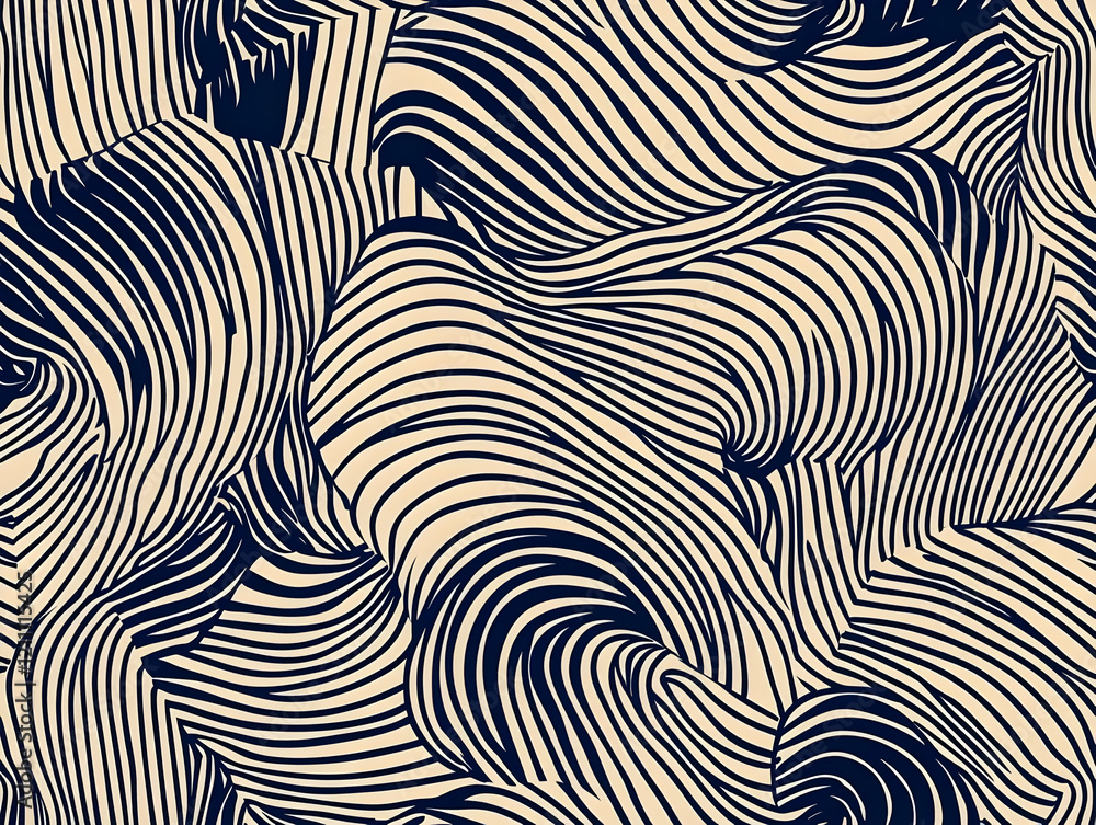 Abstract Background with Wavy Stripes Creates Dynamic Visual Effect Seamlessly Abstract Background with Wavy Stripes Creates Dynamic Visual Effect Seamlessly