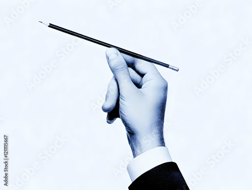 A Hand Holds a Pencil Again...