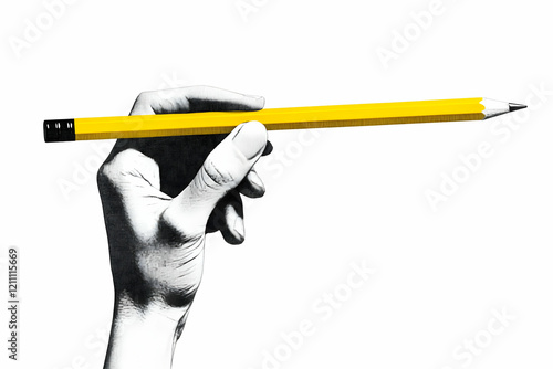 Hand Holds a Bright Yellow ...
