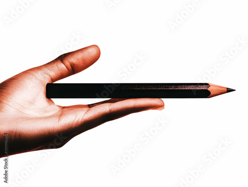 Hand Holds a Sharpened Blac...