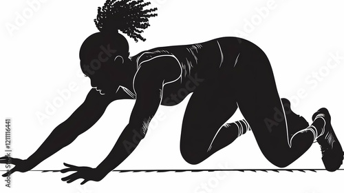 Silhouette of a Woman in St...