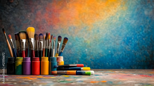 Colorful Paintbrushes and P...
