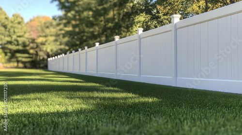 White Vinyl Privacy Fence C...