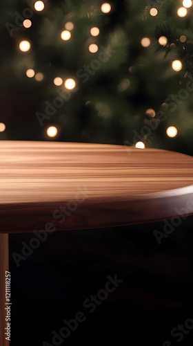 Empty Round Wooden Table To...