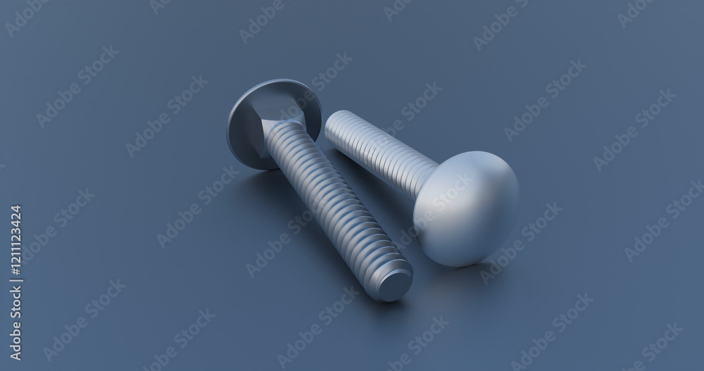 Steel Square-Neck Carriage Bolt close up Steel Square-Neck Carriage Bolt close up
