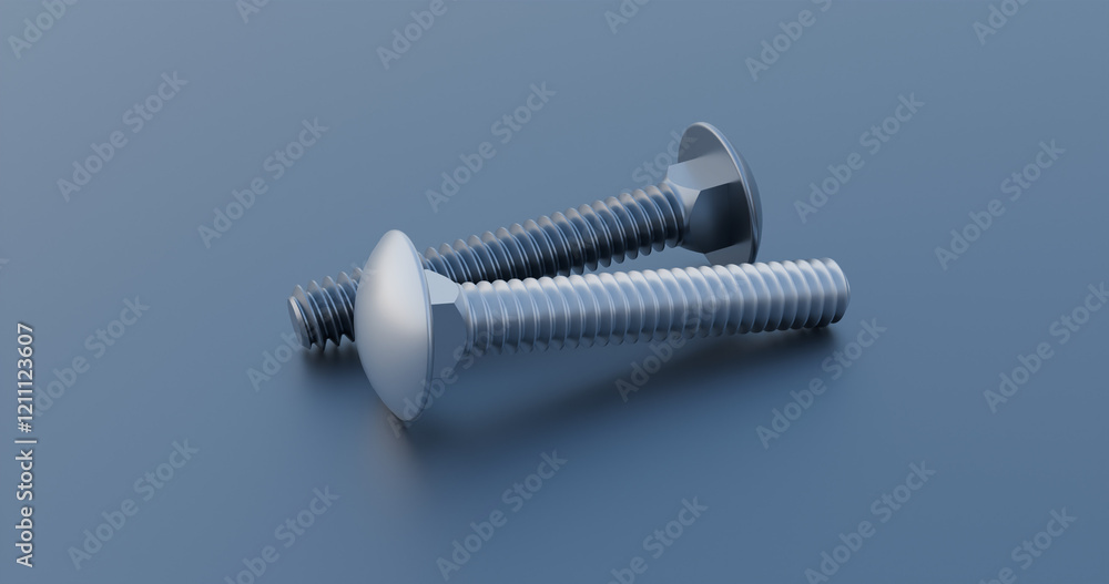 Steel Square-Neck Carriage Bolt close up Steel Square-Neck Carriage Bolt close up