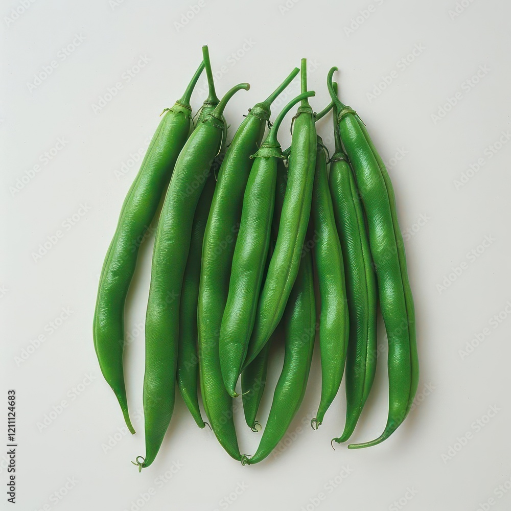 a photograph of green beans. a photograph of green beans.