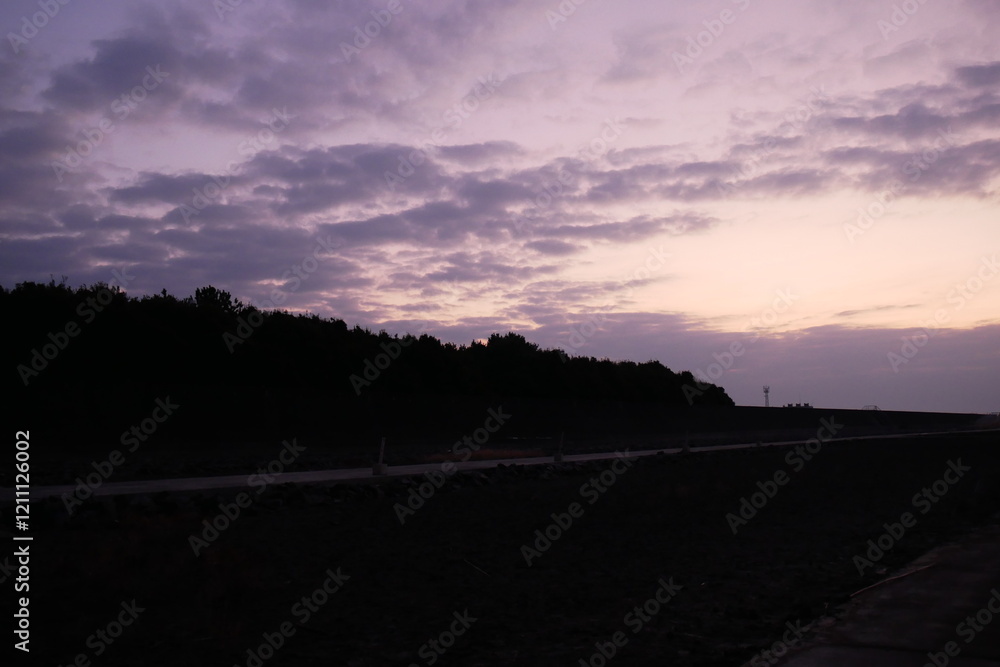 Fototapeta premium 佐賀県 有明の明朝の風景