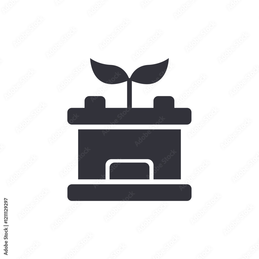 Eco accumulator solid icons, minimalist vector illustration ,simple transparent graphic element .Isolated on white background Eco accumulator solid icons, minimalist vector illustration ,simple transparent graphic element .Isolated on white background
