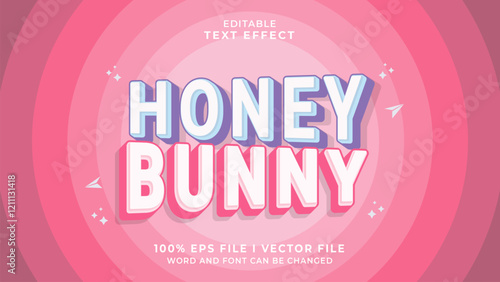 editable 3d honey bunny bold text effect.typhography logo