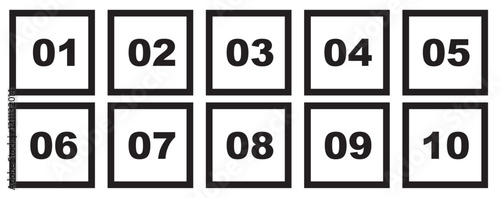 Number bullet point design element set. List numbers for infographics - simple colorful modern graphic design.