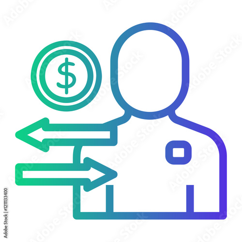 transfer Line Gradient Icon