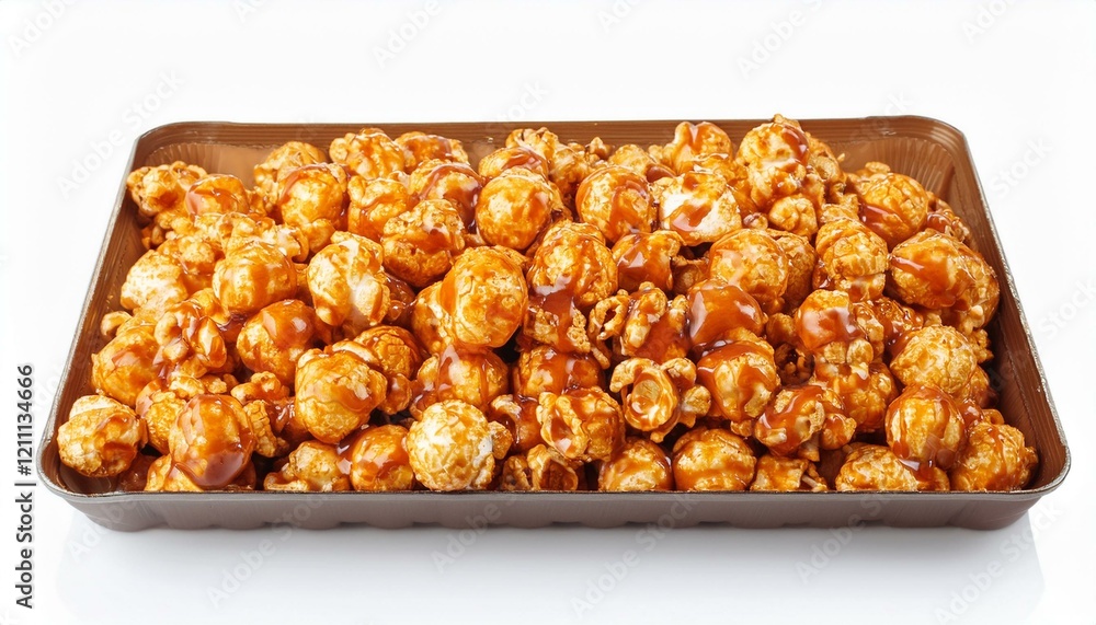 Sweet caramel popcorn in a tray, ready to enjoy! Sweet caramel popcorn in a tray, ready to enjoy!