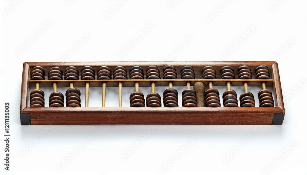 Antique wooden abacus on white background. Antique wooden abacus on white background.