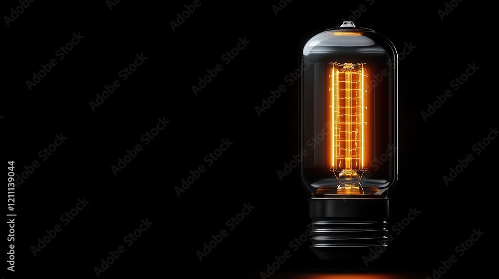 minimalist light bulb composition dramatic shadows warm tungsten glow against deep black background creative energy concept minimalist light bulb composition dramatic shadows warm tungsten glow against deep black background creative energy concept