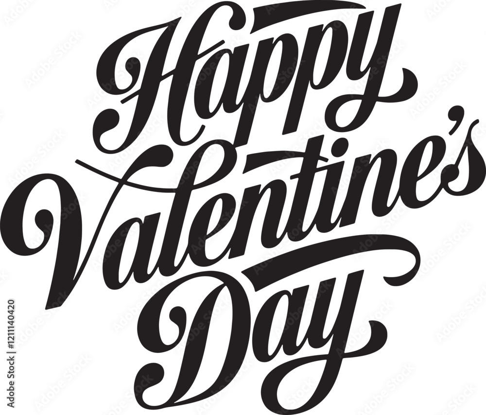 Fototapeta premium Valentine Typography Romantic Vector Art for Love and Celebration