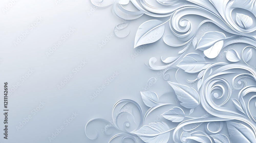 Elegant White Floral Design Abstract Background Elegant White Floral Design Abstract Background