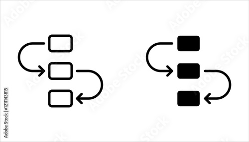 workflow icon set for startup business. Pictogram in outline style. Vector flat line icon on white background