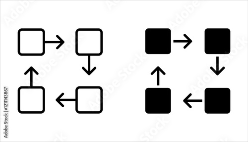 workflow icon set for startup business. Pictogram in outline style. Vector flat line icon on white background
