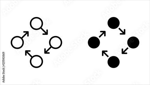 workflow icon set for startup business. Pictogram in outline style. Vector flat line icon on white background